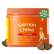 Salmon Oil for Dogs Skin and Coat, Omega 3 Fish Oil Chews, Dog Allergy Relief...