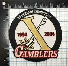 2004 GREEN BAY GAMBLERS USHL HOCKEY 10 YEARS 4" JERSEY BLACK VERSION TEAM PATCH