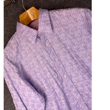 Ted Baker Endurance Lavender Striped Superfine Cotton Dress Shirt Mens Size 16.5