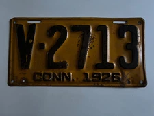 1926 Connecticut License Plate All Original Rustic Man Cave Garage Wall Hanger