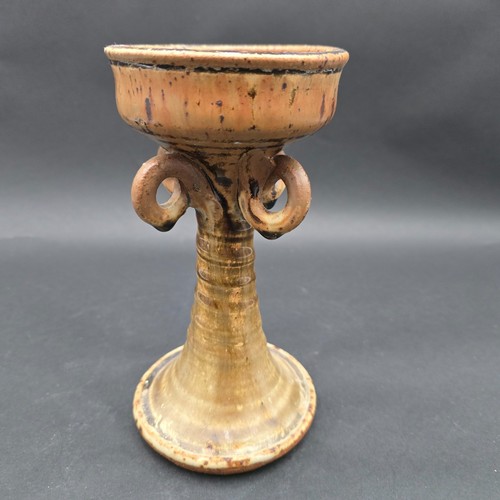 Vintage MCM Studio Pottery Candle Holder Vase Candlestick Stoneware Signed 7.5" - Picture 6 of 8