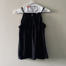 O'Neill Top Blouse Womens XS Black Cotton Spaghetti Strap Floral Design