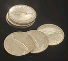 🇨🇦 1967 Canada Silver Centennial 10 Cent Dimes Mackerel Fish Lot of 7 Coins
