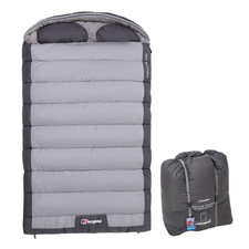 Berghaus Indulge Double Sleeping Bag with Hood and Built-in Pillow, 2-3 Season
