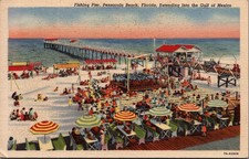 Florida FL Pensacola Beach Fishing Pier Tourism Postcard Old Vintage Card View Florida FL Pensacola Beach Fishing Pier Tourism Postcard Old Vintage Card View