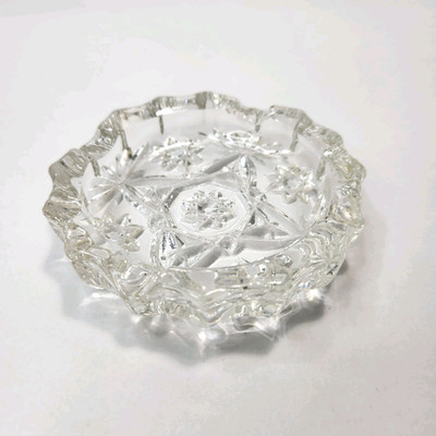Vintage Anchor Hocking Star Of David Clear Glass Ashtray