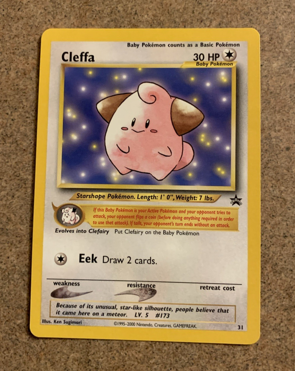2001 CLEFFA BLACK STAR PROMO #31 POKEMON TCG NM