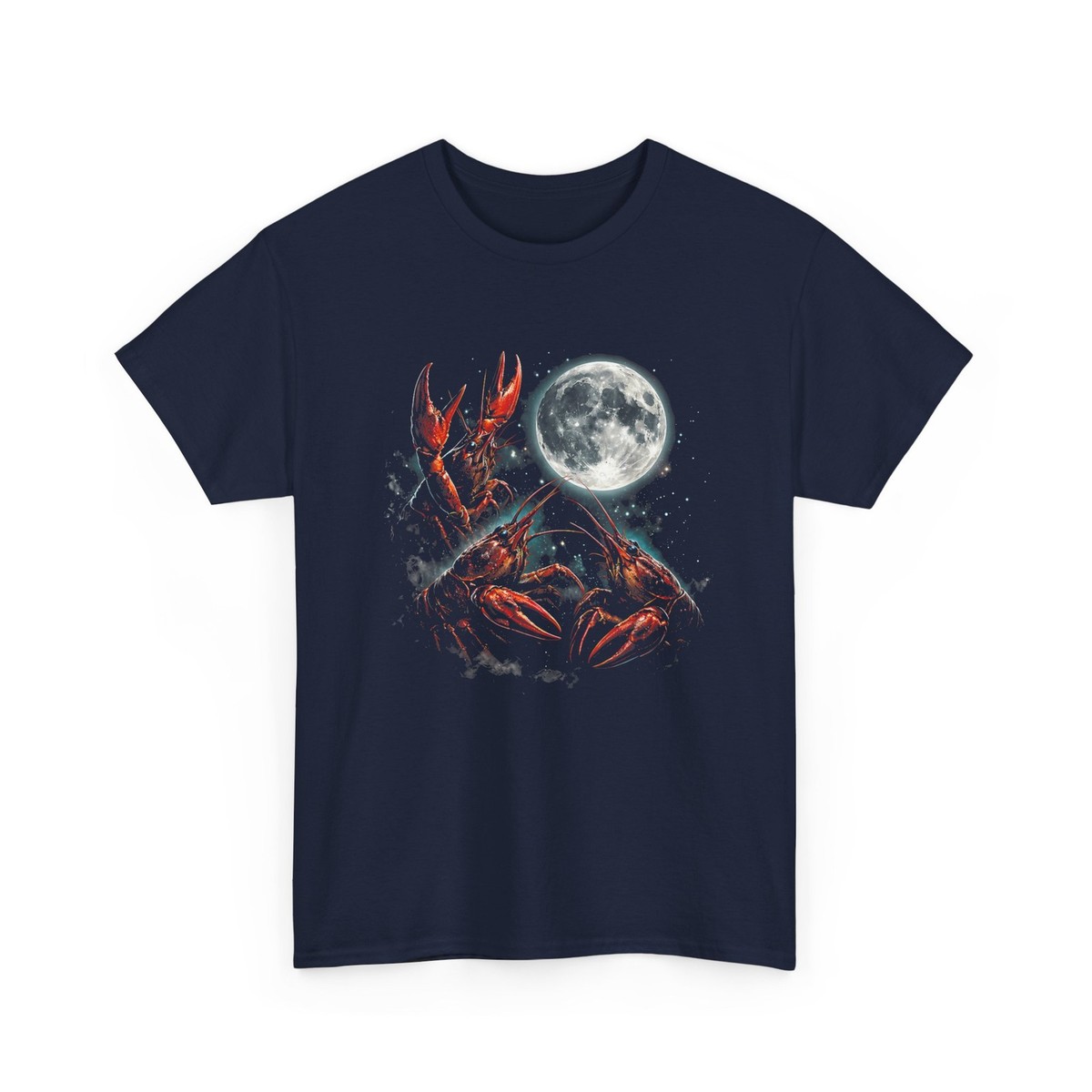 Three Crawfish Moon Shirt, Crawfish with Moon Space Animals Lovers