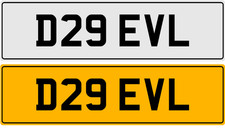 D29 EVL EVIL DEVIL EVELYN FUNNY RUDE CHEEKY BMW VW GT PRIVATE CAR NUMBER PLATE