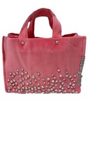 Y2K Juicy Couture pink Velour Silver Crystal Rhinestone Logo Weekend Bag