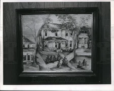 1967 Press Photo Painting on wall of Roger Maynards apartment - neb69881