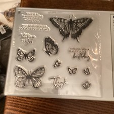 Butterfly Stamps and Sentiments. Unmounted Rubber Stamps for Card Making New
