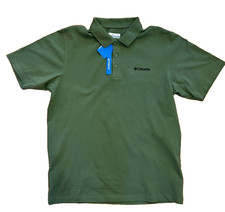 Columbia Men's Polo Shirt Green M Active Fit Wingard II Solid Pique Polo NWT