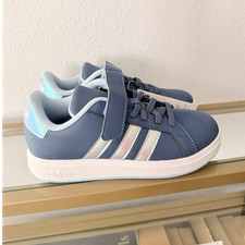 adidas Grand Court 2.0 EL Unisex Kids Sneaker Blue White 12K Hook Loop