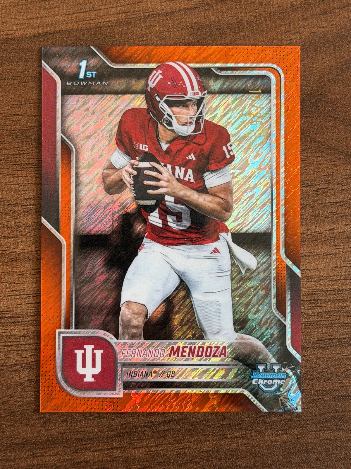 2025 Bowman U Chrome Fernando Mendoza 1st Bowman Orange Shimmer Refractor /25