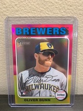 2024 Topps Heritage High Number Chrome OLIVER DUNN /699 Rookie Brewers #653
