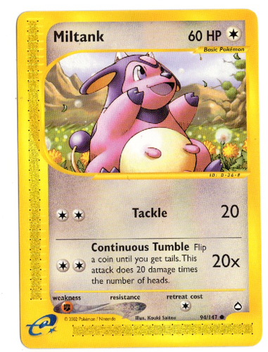 Miltank 94/147 Aquapolis E-Reader Pokemon Card