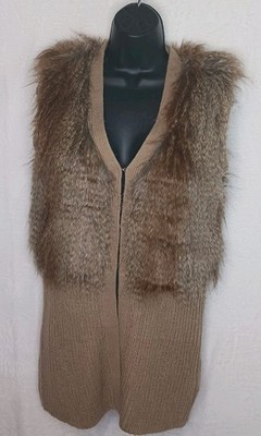Mayoral Faux Fur Tan Sweater Vest Girls XL (European Sized Check Measurements)