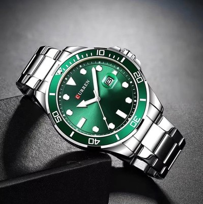 47MM CURREN Quartz Men's Luxury Watch Dive 30M Waterproof Luminous Stainless NEW