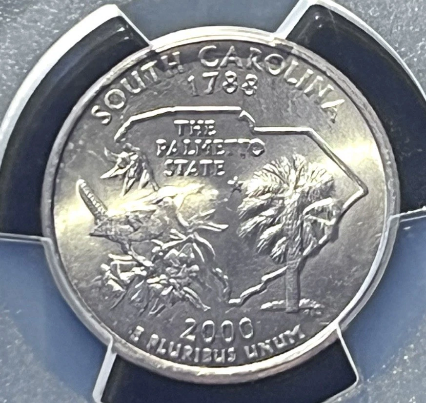 2000-P South Carolina MS65 Spitting Bird Mint Error, iridescent, pink