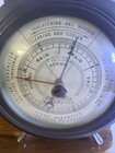 Vtg MCM 1960's Airguide Weather Station Solid Wood Walnut w/ Patina Nautical — photo 3