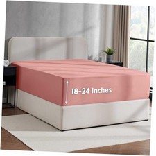 Pink Clay Extra Deep Pocket Fitted Sheet, Luxury XL Twin XL 31 - Pink Clay