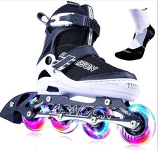 Adjustable Inline Skates for Kids and Adults with Full Light Up Wheels, Large