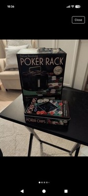 CARDINAL GAMES Deluxe Revolving Poker Rack Texas Hold 'Em + Extra Chips
