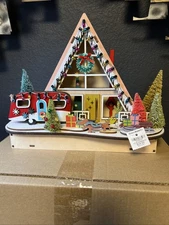 NIB 2023 World Market MCM LED A-Frame House w Trailer! Collectors Item! GIFT!￼