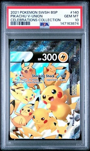 PSA 10 Gem Mint Pikachu V-Union SWSH140 Celebrations Collection 2021 Pokemon