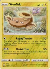 Stunfisk 56/214 Rare Unbroken Bonds Pokemon Reverse Holo Lightly Played