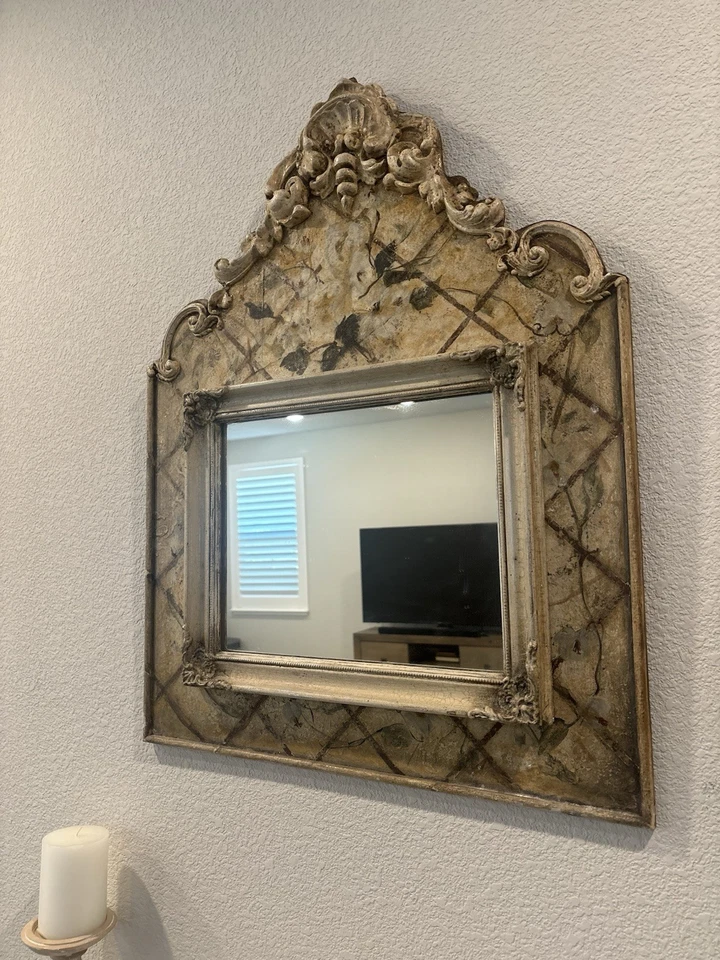 “Janet Repa Hand-Painted Ornate Wall Mirror – 1998 Designer Piece” - Image 3 of 4