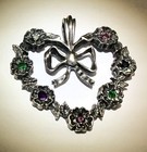 Vintage Franklin Mint 82 Sterling Silver Multi Gemstone Heart Pendant — photo 1