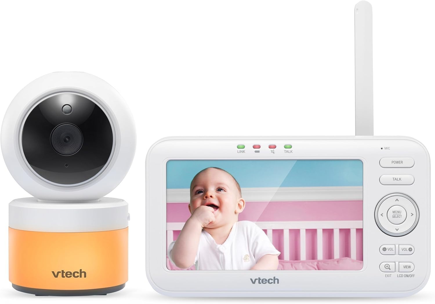 VTech VM5463 Babyphone 5 Zoll Display, Kamera, Schlaflied-Funktion, Temperatur