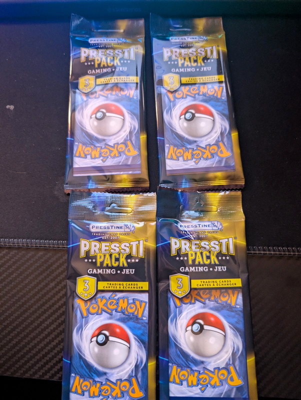 PressTine PressTi Pack Pokémon TCG 4 Packs, 3 Cards Per Pack, English