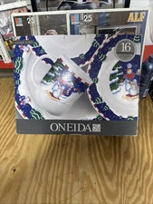 Oneida Frosty Friends Sleigh Ride Dinnerware NIB 16-Piece-Service for 4