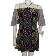 FARM RIO Mini Dress, M, Off Shoulder, Spaghetti strap, Ruffle/Flutter sleeve