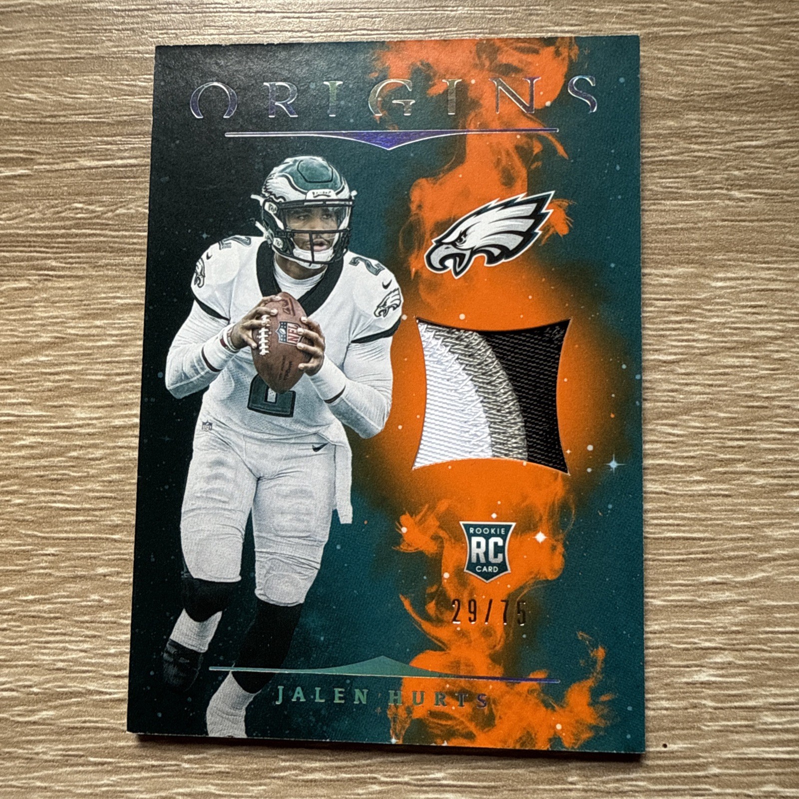 Jalen Hurts Panini Origins Rookie Patches #RP11 Orange