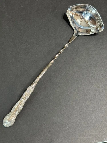 Gorham Strasbourg Sterling Silver Handle Stainless Steel Bowl Twist Punch Ladle