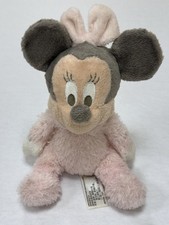 Disney Parks Baby Minnie Mouse Plush Rattle Pastel Pink Super-Soft Plush Toy 9"