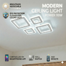 Modern Chandelier Lamp White Frame LED Ceiling Light Living Room Pendant Lights