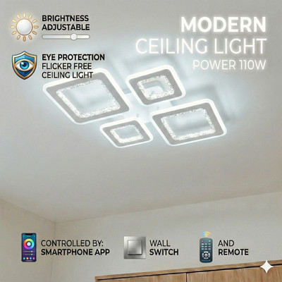 Moderner Kronleuchter Lampe weißer Rahmen LED Decken Leuchte Wohnzimmer Pendelleuchten