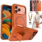 For iPhone 18 Pro Max/17 Pro Max/17e/Air Case Kickstand Magnetic Cover + Strap