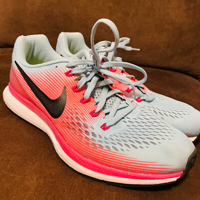 Nike Pegasus 34 880560-406 Pink Blue Running Women's 10.5 US 42.5 Air Zoom