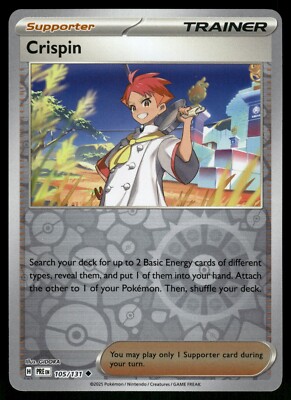 Crispin Reverse Holo NM 105/131 SV: Prismatic Evolutions Pokemon