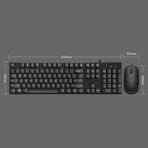 2pcs/set Usb Mouse 104 Keys Connect Tablet Usb Wired Office Keyboard Lightweight - Picture 9 of 12