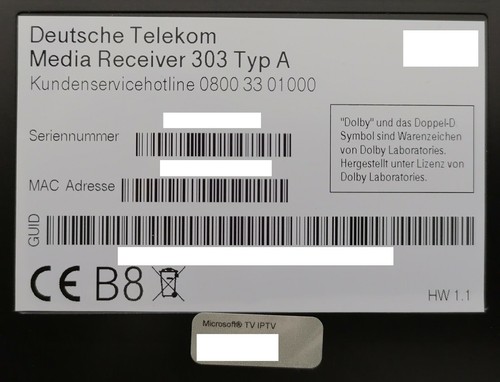 Telekom T-Home 303 Typ A Media Receiver IPTV HDTV Recorder 500GB HDMI LAN + TOP - Picture 5 of 5