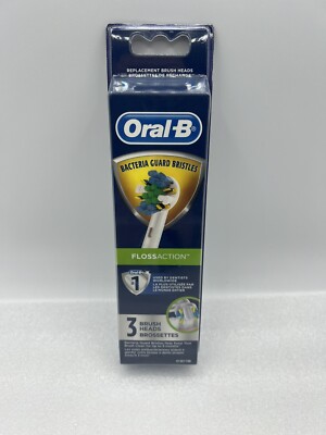 Oral-B FLOSS ACTION 3-Pack Replacement Brush Heads Toothbrush Refills NEW