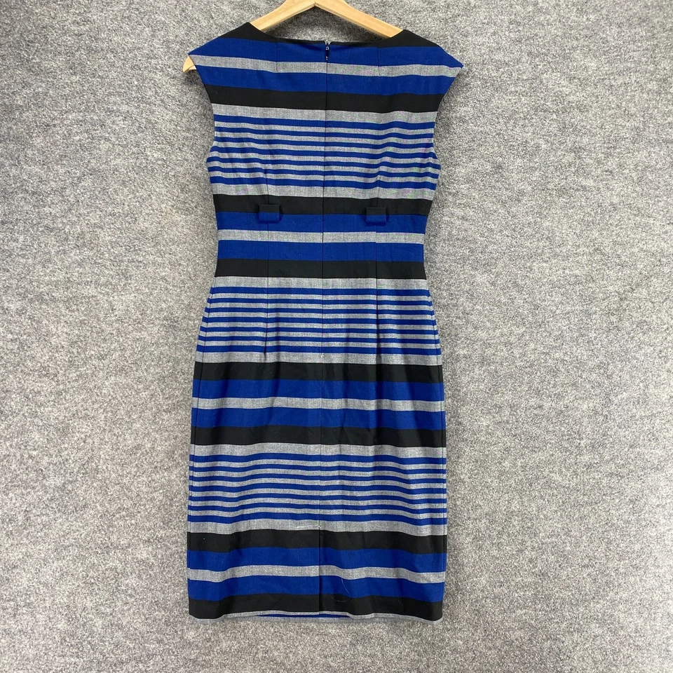 Vestido Calvin Klein Mujer 2 Azul Rayas Funda Midi Cremallera Sin Mangas Informal Foto 2 de 4