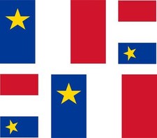 4 x Autocollant sticker voiture moto valise  drapeau acadie